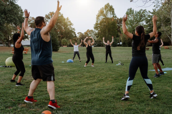 People doing functional training in the park